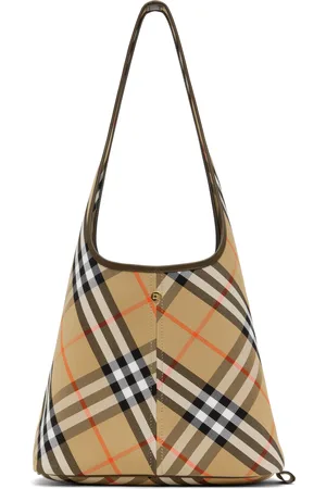 Burberry Petit sac porté épaule beige à carreaux - Classics