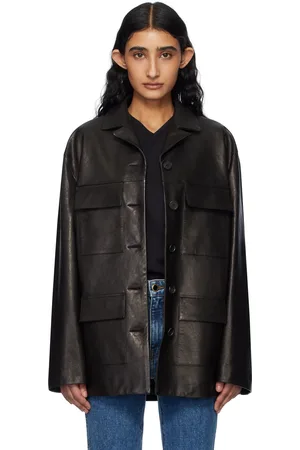 Khaite Blouson Morsson noir en cuir