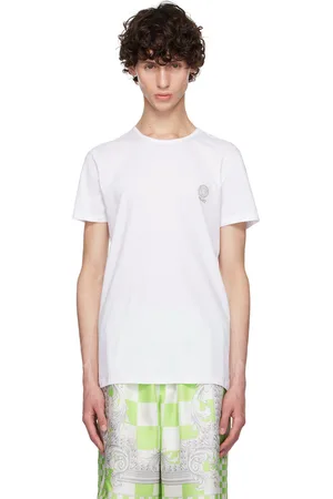 VERSACE Ensemble de deux t-shirts blancs à logo Medusa