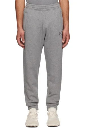 Maison Kitsuné Pantalon de survêtement décontracté gris à écusson à logo de renard
