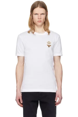 Dolce & Gabbana T-shirt blanc en coton à image brodée - Essential