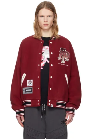 A Bathing Ape Blouson aviateur rouge à logos
