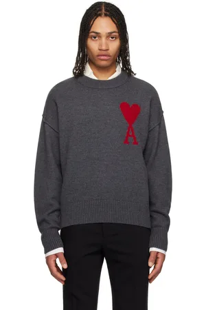Ami Pull gris à logo Ami de cœur
