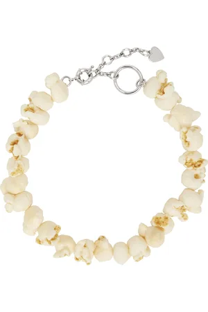 Acne Studios Collier blanc cassé à breloques de maïs soufflé