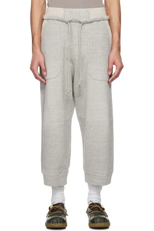 R13 Pantalon de survêtement déconstruit gris à jambes écourtées