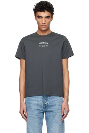 Ganni T-shirt décontracté gris à logo