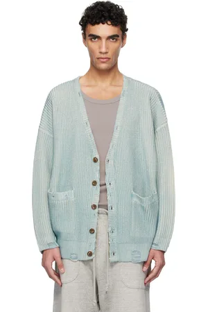 R13 Cardigan surdimensionné bleu