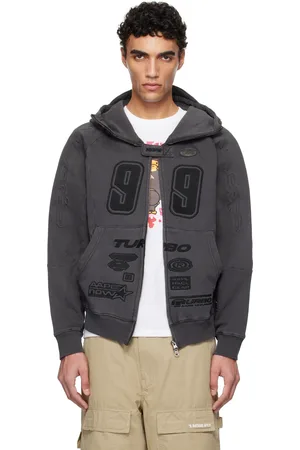 A Bathing Ape Pull à capuche Main noir à glissière et à logos