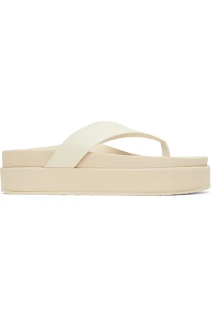 Ancient Greek Sandals Tongs Charys blanc cassé à plateforme épaisse