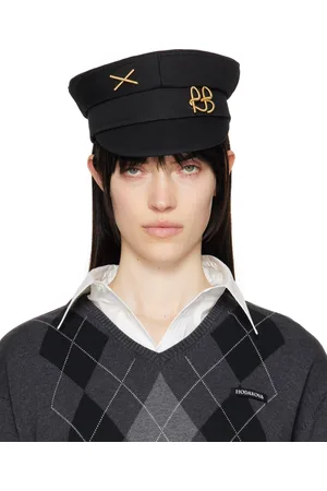 Ruslan Baginskiy Casquette de camelot noire à ferrures graphique et à logo