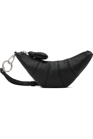 LEMAIRE Pochette à monnaie Croissant noire à bandoulière