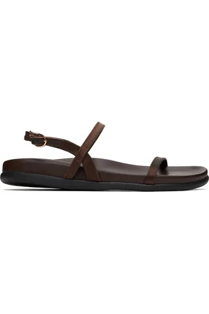 Ancient Greek Sandals Sandales Evriali brunes à semelle intérieure moulée