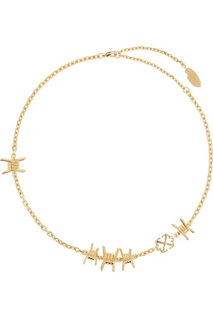 OFF-WHITE Collier doré à ornements de style fil barbelé