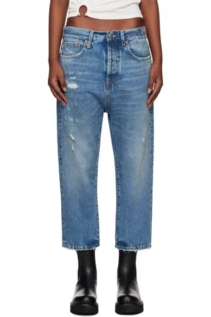 R13 Jean façon tailleur bleu à entrejambe bas
