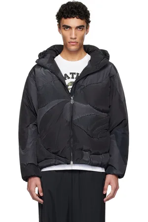 BAPE Blouson noir en nylon rembourré en duvet à motif 1st Camo