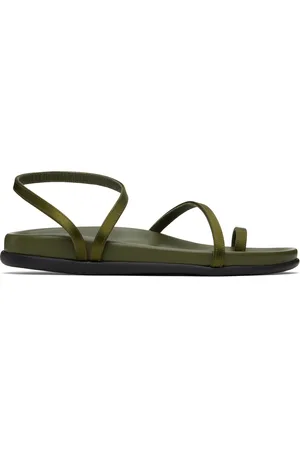 Ancient Greek Sandals Sandales Eleftheria kaki à semelle intérieure moulée