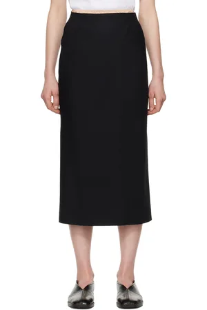 Carven Jupe longue noire en grain de poudre