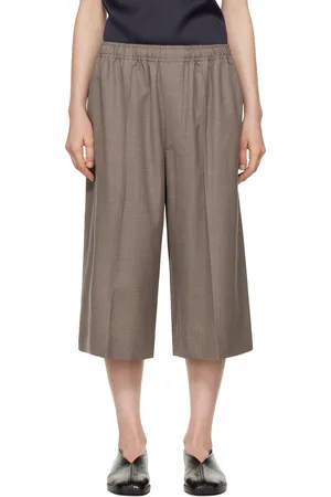 Carven Short taupe à taille élastique