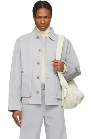 LEMAIRE Blouson droit gris en denim