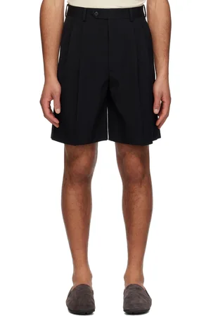 Auralee Short noir en gabardine légère de laine - Max