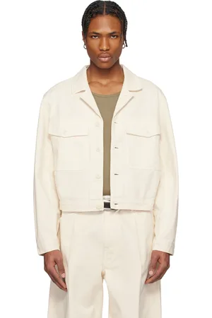 LEMAIRE Blouson camionneur blanc cassé en denim