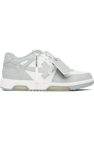 OFF-WHITE Baskets Out Of Office blanc et gris en cuir de veau