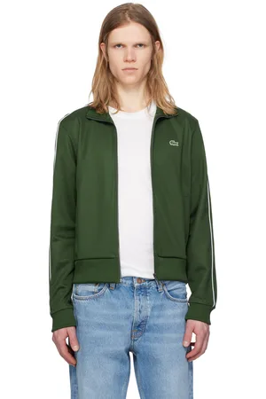 Lacoste Blouson de survêtement vert en piqué à glissière - Paris