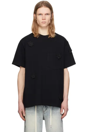 SONG FOR THE MUTE T-shirt noir à appliqués floraux