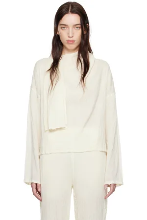 Issey Miyake Chemisier blanc cassé en laine - Karami