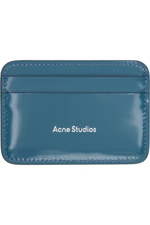 Acne Studios Porte-carte bleu en cuir