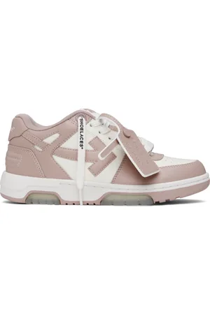 OFF-WHITE Baskets Out Of Office blanc et rose en cuir de veau