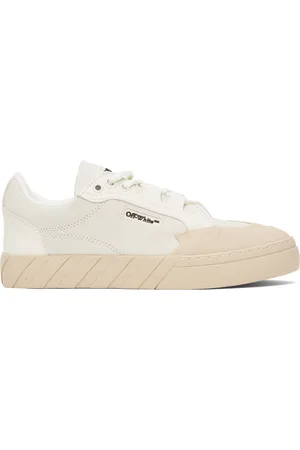 OFF-WHITE Baskets 779 blanc cassé et beige en cuir à semelle en caoutchouc vulcanisé