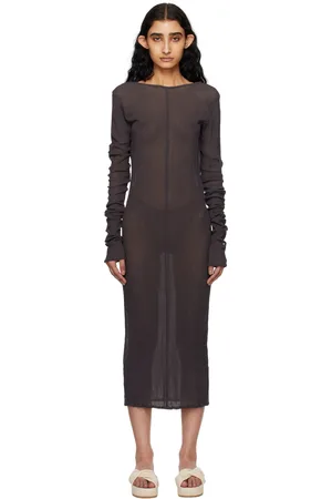 Issey Miyake Robe midi brune - Karami