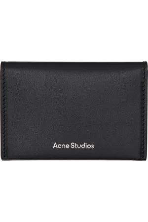 Acne Studios Porte-carte à deux volets noir en cuir