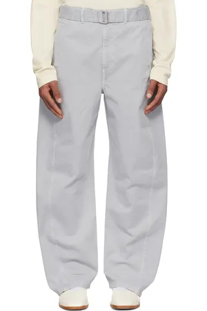 LEMAIRE Jean gris à ceinture et à coutures torsadées