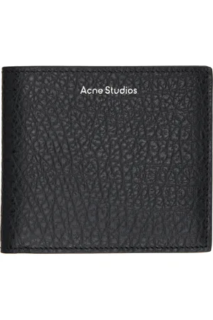 Acne Studios Portefeuille à deux volets noir en cuir