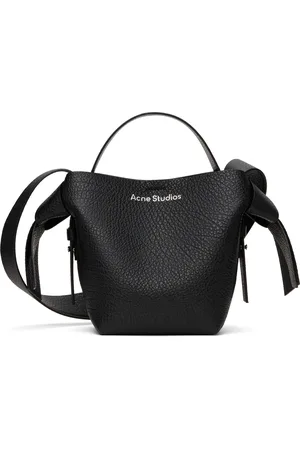 Acne Studios Mini sac à bandoulière noir à nœuds Musubi