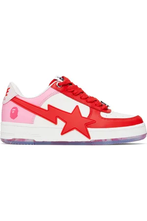 BAPE Baskets OS rouge et rose à étoiles emblématiques