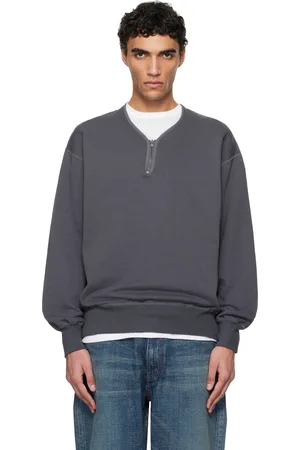 NANAMÍCA Pull molletonné réversible gris à demi-glissière