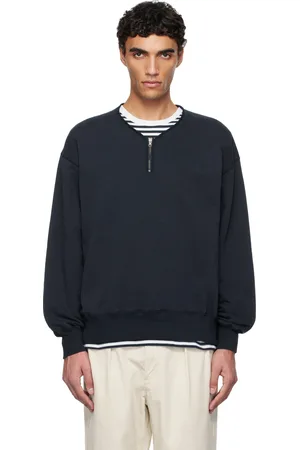 NANAMÍCA Pull molletonné réversible bleu marine à demi-glissière