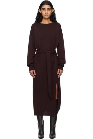LEMAIRE Robe longue bourgogne à effet trompe l