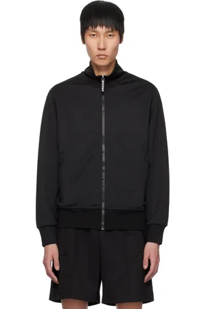 Palm Angels Blouson de survêtement noir à logo incurvé