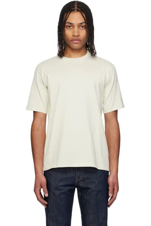 Auralee T-shirt blanc cassé en jersey vanisé