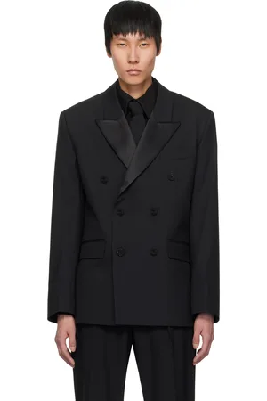 Ernest W. Baker Veston noir à double boutonnage