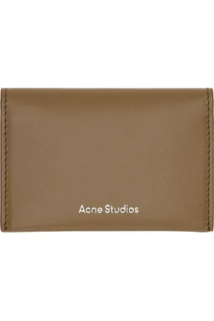 Acne Studios Porte-carte à deux volets brun en cuir