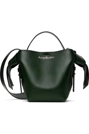 Acne Studios Mini sac à bandoulière vert à nœuds Musubi