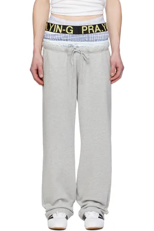 Praying Pantalon de survêtement gris à panneaux de style sous-vêtement