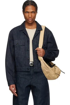 LEMAIRE Blouson camionneur bleu en denim