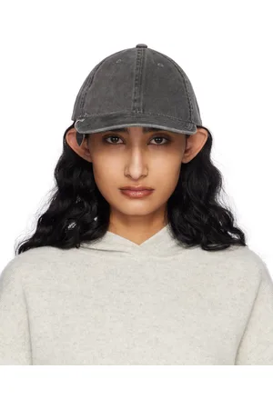 Acne Studios Casquette noire en sergé à breloque à logo