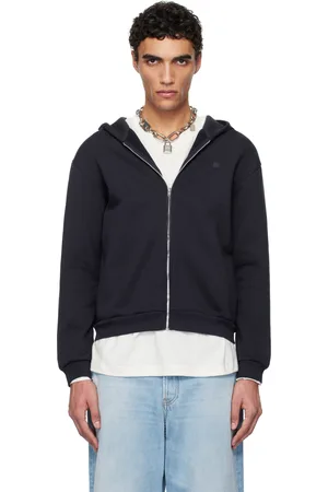 Acne Studios Pull à capuche bleu marine à glissière